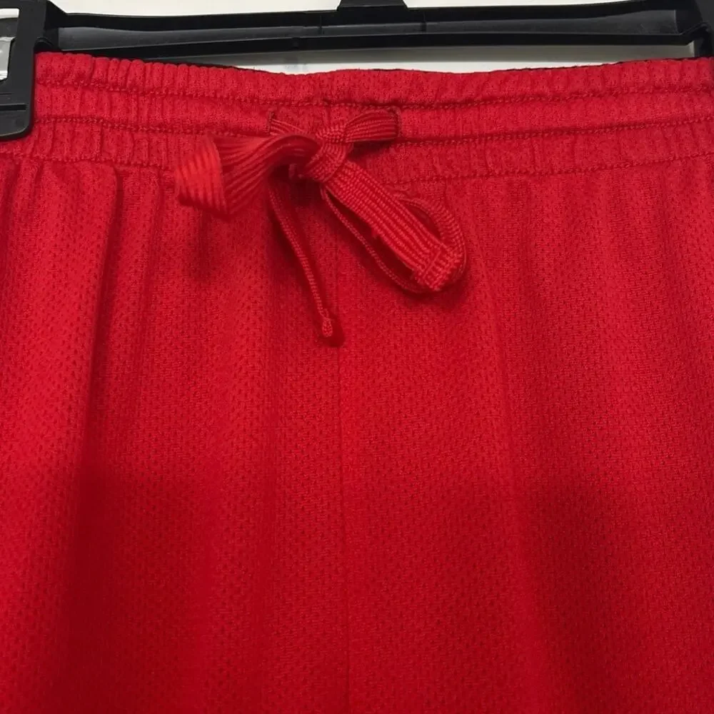 Vtg Y2K Starter Baggy Long Shiny Reversible Basketball Shorts Red Black Mesh M